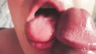 slobbery bj close-up with cum into mouth - Ezik01 teenie+