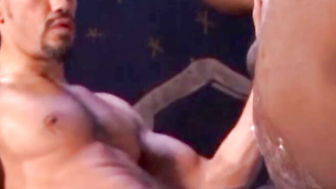 Simon Cox, Marc Lasalle and Tony Serrano have an all out fisting session.