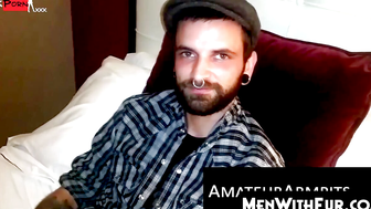 MenWithFur.com - Big-dicked hairy guy loves jerking his rock hard dick