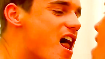 Gay guy ass toyed before taking on two rock solid cocks