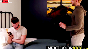 Hill porn video – NextDoorXXX.com - Young man wakes up to his lover's mouth wrapped around his cock