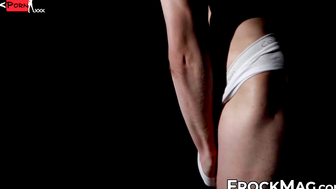 Erotic body movement wearing a white brief by Blonde twink JackÂ 