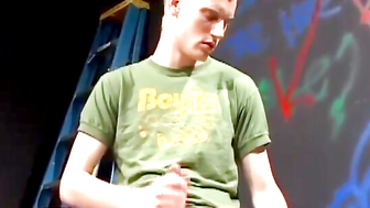 Kaos Casper strokes his massive dick immensely fast as he gets closer to cumming