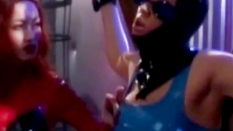 PussyCatsLatex.com - Busty vintage lesbians bound for costumed torment