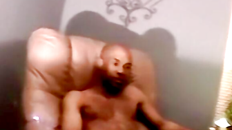 Amateur black dude strips and jacks off his raging cock