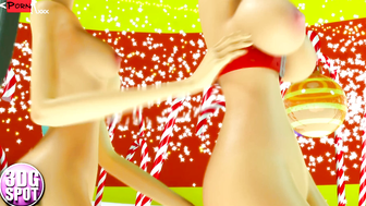 SLS281 XXXmas Bimbo Dancers Ignite Their Unbridled Passion and Luscious Assets in a Scintillating 3D Orgy!