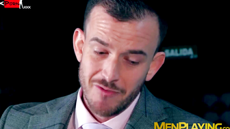 Bearded businessmen Franky Fox and Jp Dubois hard bareback