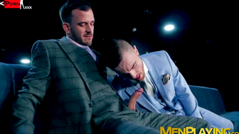 Bearded businessmen Franky Fox and Jp Dubois hard bareback