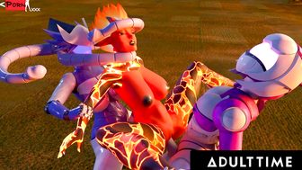 F.U.T.A. SENTAI SQUAD Fierce Futanari Warriors Unite to Conquer the Insatiable Volcanic Vixen with Massive Robot Suits and Intimate Seduction