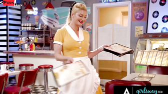 Waitress porn video – GIRLSWAY - Vintage Waitress MILF Serene Siren Goes Wild On Diner Last Petite Customer Alexis Tae