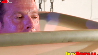 Derek Pain had a ball gag on his mouth with electro shocks running through his body