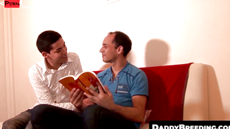 DaddyBreeding.com - Young twink receives a fellatio from daddy before hardcore fuckin