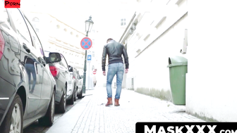 MaskXXX.com - Mysterious hunk Harry Paker masturbating vigorously solo with pleasure