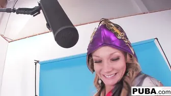 Nikki sneaks backstage and fucks gigantic african security guard