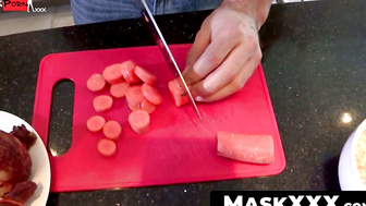 MaskXXX.com - Big cocked hunk's post-cooking wanking session is a real treat