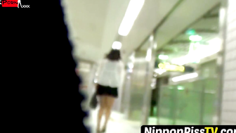 NipponPissTV.com  Beautiful Japanese women taking a piss in the bathroom openly