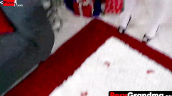 Kinky granny Kymber Leigh gives her stepgrandson the best gift for Christmas