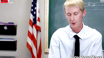 Blonde Bombshell Seduces Young Beefcake for Pocket Aids