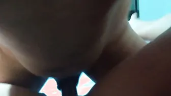 Hubby Cuckold wiping the cum into his fiances vagina with his mouth