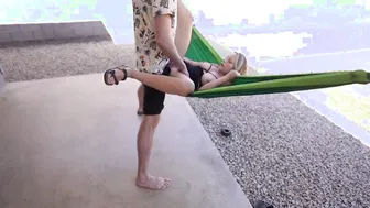 Fucking inside a Hammock Outdoor