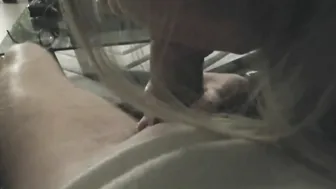 Stunning women sucking off huge cock