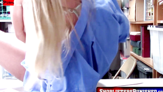 Office Roleplay - Officer's Rough Justice on Shoplifters with Huge Boobs