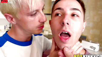 Jonny Montero is spitroasted by Mitch Schif and Sebastian Kane