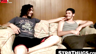 Dick Slapping Hotties 3 Straight Men Share a Sizzling Mutual Masturbation Session