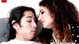 Sucking the Spit Out MILFs Arabelle Raphael and Julia Robbie Take Cock Worship to the Next Level