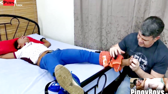 Public Humiliation Hot Young Lad Trapped and Punished by Domineering Daddy
