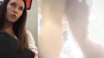 Little Miss Pouty-Lips Was wearing a G-String Upskirt with face
