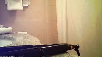 Slender eastern women getting nude inside the WC
