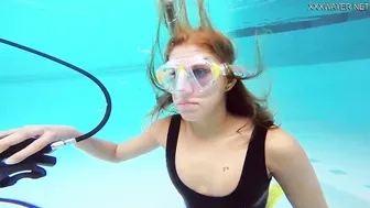 A amazingly hot dark hair Hottie Katya Nakolkina underwater