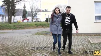 HUNT4K. Slender Girl reduces price for vehicle by having sex with its