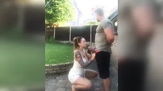 Early Morning Using The Garden Slut