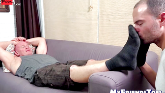 Unbridled Desire Built Bald Boss Dev Slays as Servant to Ripped Jock Thoms Perfect Feet