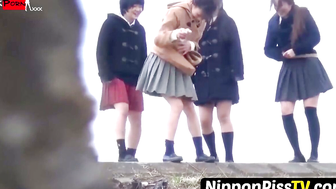 JapanSchoolGirl - Exclusive Footage of Eager Students in Peeing Party