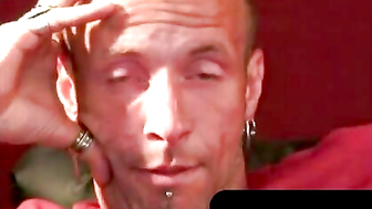 Unleashing the Beast Tattooed Stud Unloads Epic Cum Shower