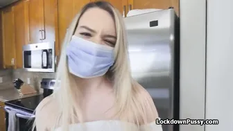 Quarantine sex scene with blonde roomie