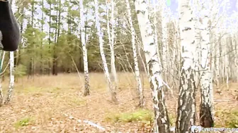 Stepmom takes a rough penis into the woods