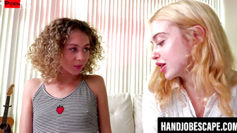 The Seductive Seduction Blonde Bombshell Chloe Cherry TeachesTiny Allie Addison How to Handle a Massive Cock