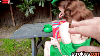 Sexy Female Leprechaun Evelyn Claire Gives a Magical Handj