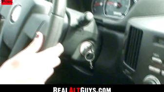 RealAltGuys.com - Alternative jock strokes his big cock while getting fucked