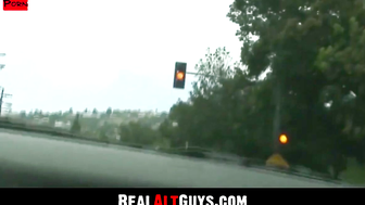 RealAltGuys.com - Alternative jock strokes his big cock while getting fucked