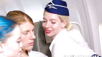 Inflight Encounters - Group Sex Party on Airplane with Hot Stewardesses