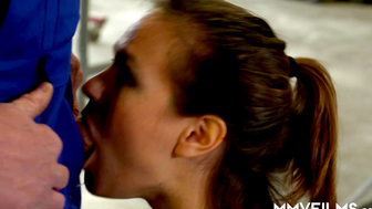Big-Dick Eva's Deepthroat in The Mechanics Shop - Sleaze Compilation