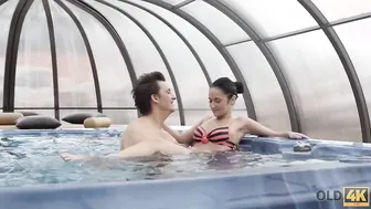 OLD4K. Older bro makes love with his petite mistress