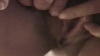 MY EXCITED OLD EX-WIFE DISPLAYS HER BUSHY CUNT FOR THEM TO LOOK