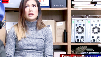 Office Roleplay - Dominant Police Officer Busts Young Shoplifters And Gives A Hard Lesson