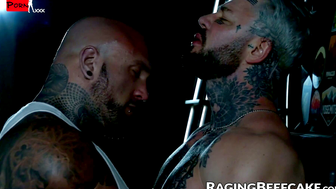 Rough Riders Tattooed Muscle Hunk Duo Takes it to the Limit